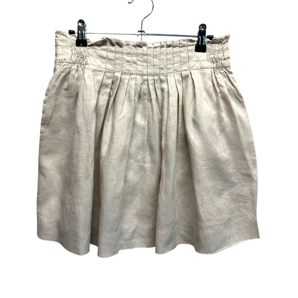 J.Crew Dresses & Skirts - J.Crew Beige 100% Linen Mini Skirt Size 2 | High Waist with Pockets